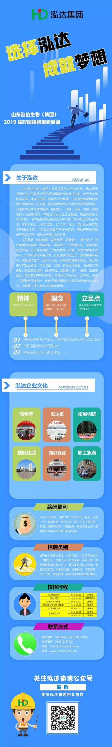选择泓达 成就梦想 | 山东泓达（集团）2019届校园招聘重磅启动