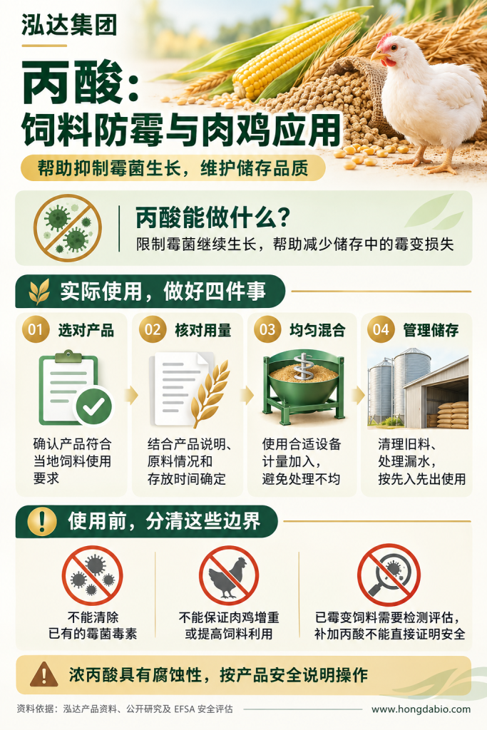 饲料添加剂用丙酸:防霉保鲜与肉鸡应用